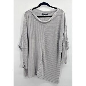 Elemente Clemente Womens Large Sweater Open Knit Linen Slouchy Italy Lagenlook